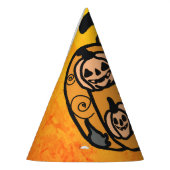 レトロ黒猫とカボチャの夢 パーティーハット (左)