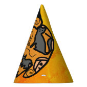 レトロ黒猫とカボチャの夢 パーティーハット (右)