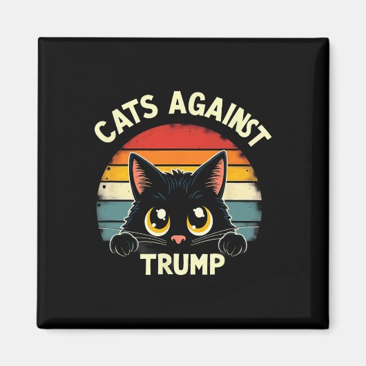 レトロ黒猫のトランプ1 マグネット (正面)
