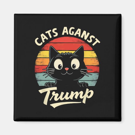 レトロ黒猫トランプ3 マグネット (正面)