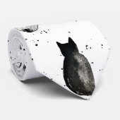 レトロ黒猫子猫おもしろいウォーター色の愛人 ネクタイ (ロール)