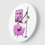 レトロ黒猫時計 ラージ壁時計 (傾斜)