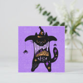 レトロ黒猫魔女 楽しいハロウィンカード (スタンド正面)