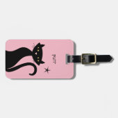 レトロ黒猫 ラゲッジタグ (正面横)