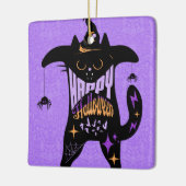 レトロ黒猫 楽しいハロウィン セラミックオーナメント (左)