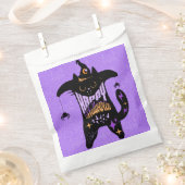 レトロ黒猫 楽しいハロウィン フェイバーバッグ (クリップ留めされた状態)