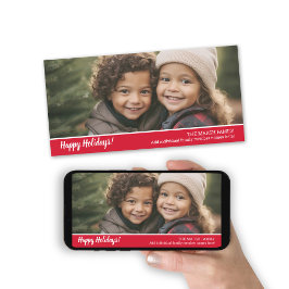 レトロ1の写真とホワイトスクリプトクリスマスグリーティング シーズンカード