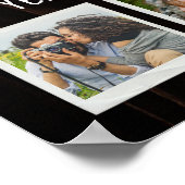 レトロ1周年記念ハートカスタムフォトコラージュ ポスター (角)