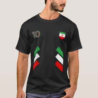 レトロ10イランサッカーイランサッカーイラン国旗 Tシャツ