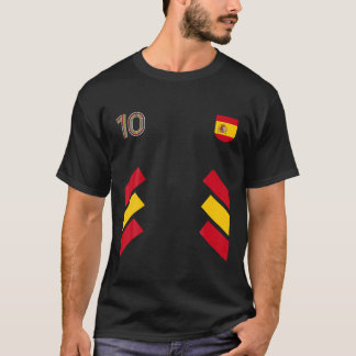 レトロ10スペインサッカースペイン国旗T S Tシャツ