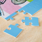 レトロ10代のパーティー招待状 ジグソーパズル (側面)