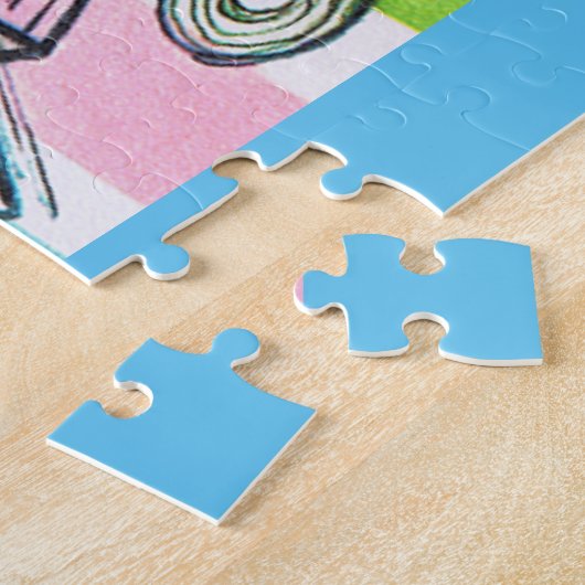 レトロ10代のパーティー招待状 ジグソーパズル (側面)