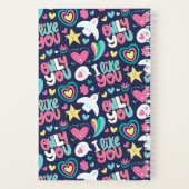 レトロ10代のラブキュート虹ハートパターン ノートブック (裏面)