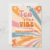 レトロ10番目の誕生日招待状テンプレート 招待状 (正面)