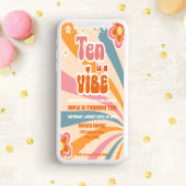 レトロ10番目の誕生日招待状テンプレート 招待状