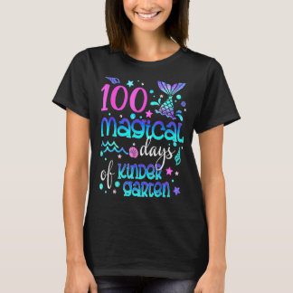 レトロ100幼稚園マーメイドギルの魔法の日 Tシャツ