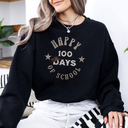 レトロ100日のスクールカントリーカウボーイハット スウェットシャツ