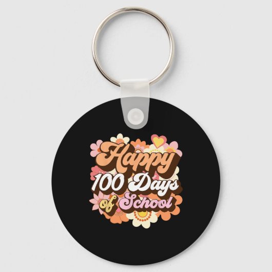 レトロ100日の学校先生Kids Groovy 100t キーホルダー (正面)