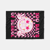 レトロ100日の学校女子キッズ先生幸せ フリースブランケット (正面(横))