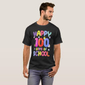 レトロ100日目の学校の先生子供Happ Tシャツ (正面フル)