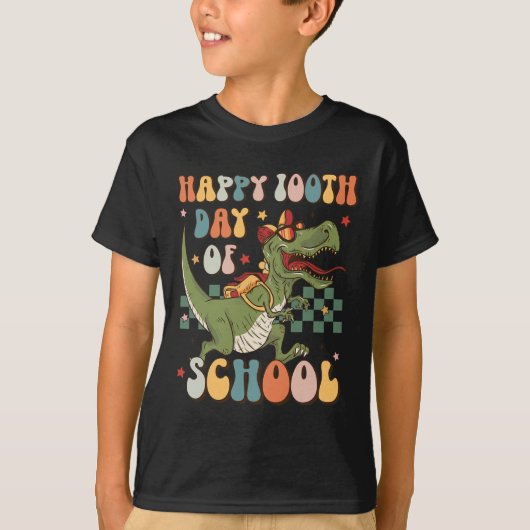 レトロ100日目の学校の100の日かわいい Tシャツ (正面)