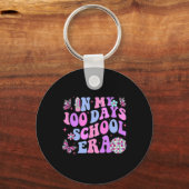 レトロ100日目の学校先生Kid 100日 キーホルダー (正面)
