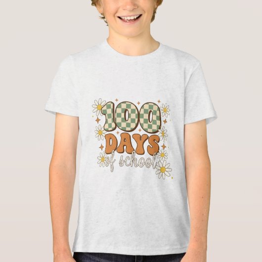 レトロ100日目の登校 トライブレンドTシャツ (正面)