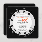 レトロ100th誕生日パーティー招待ロータリダイヤル 招待状 (正面/裏面)