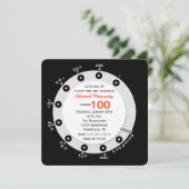 レトロ100th誕生日パーティー招待ロータリダイヤル 招待状 (スタンド正面)