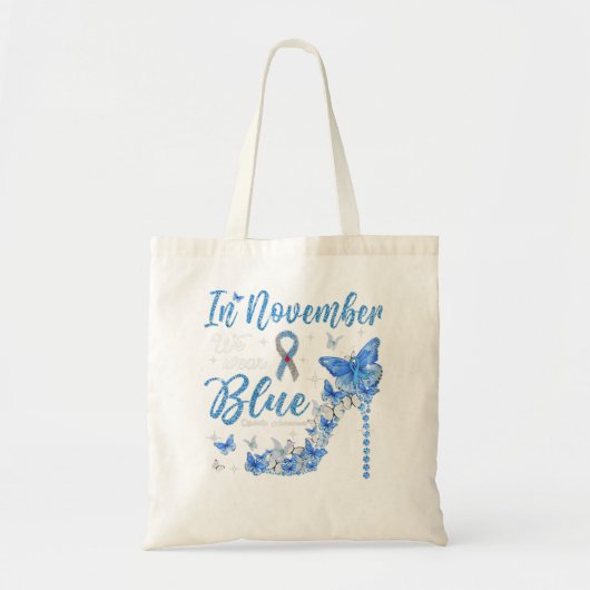 レトロ11月We衣服ブルー糖尿病認識度 トートバッグ (正面)