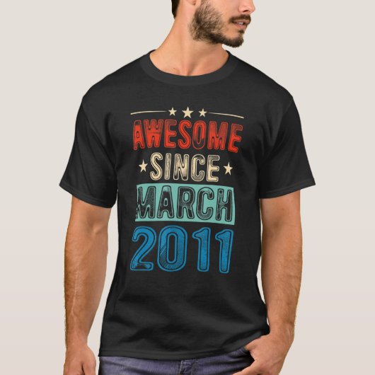レトロ12誕生日少年912年素晴らし間 Tシャツ (正面)