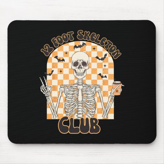 レトロ12足スケルトンクラブハロウィンキッズトリックO マウスパッド (正面)