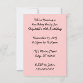 レトロ16th誕生日パーティー 招待状 (裏面)