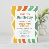 レトロ17歳の誕生日招待状Groovy Wavy 招待状 (スタンド正面)