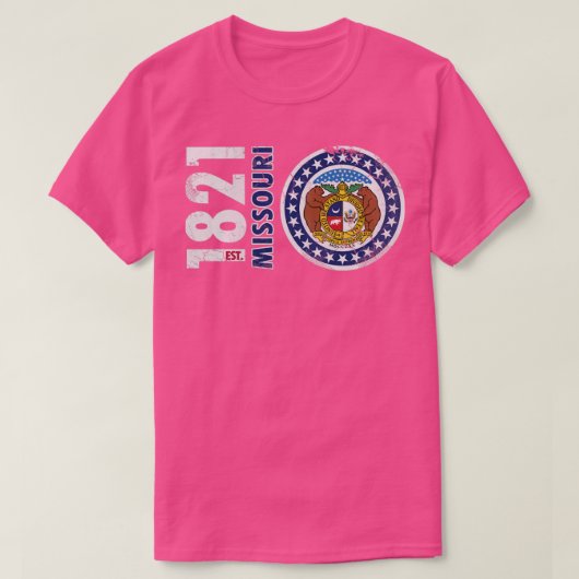 レトロ1821ミズーリ州旗 Tシャツ (デザイン正面)