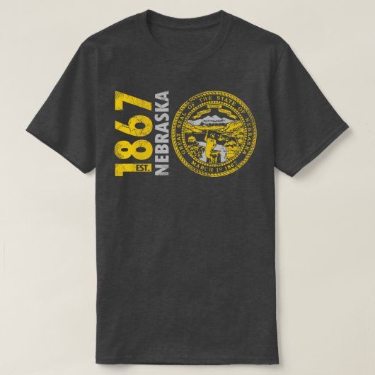 レトロ1867ネブラスカ州旗 Tシャツ (デザイン正面)