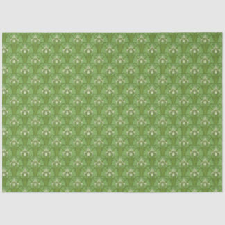 レトロ1880sエメビクトリアンラルドグリーンアイリスプリント 薄葉紙