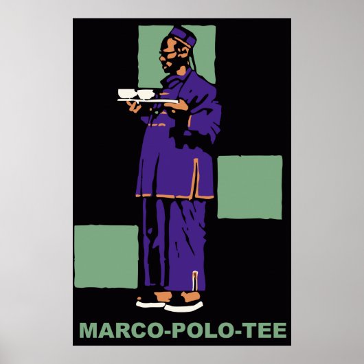 レトロ1910ドイツ茶ad ポスター (正面)