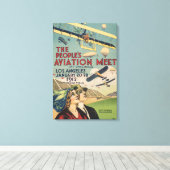 レトロ1912年ロサンゼルス航空ショー旅行アート キャンバスプリント (インサイチュ (ウッドフロア))