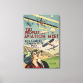 レトロ1912年ロサンゼルス航空ショー旅行アート キャンバスプリント (正面)