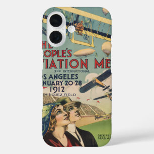 レトロ1912年ロサンゼルス航空ショー旅行アート iPhone 16ケース