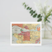 レトロ1914バンクーバーブリティッシュコロンビアの地図 ポストカード (スタンド正面)