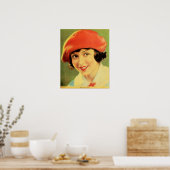 レトロ1920s映画静か女優フィレンツェ・ヴィダー ポスター (キッチン)