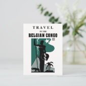 レトロ1930年代アフリカスタイルベルギーコンゴ旅行 ポストカード (スタンド正面)