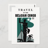 レトロ1930年代アフリカスタイルベルギーコンゴ旅行 ポストカード (正面/裏面)
