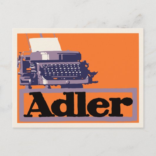 レトロ1930年代ドイツのタイプライター広告 ポストカード (正面)