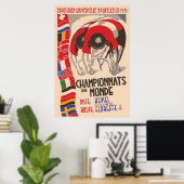 レトロ1930sアートデコデザインサイクリング ポスター (ホームオフィス)