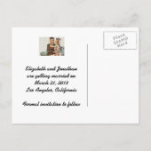 レトロ1940キスをするsカップルの日付の保存 案内ポストカード (裏面)