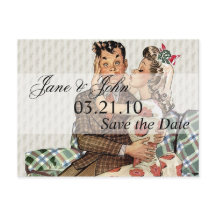 レトロ1940キスをするsカップルの日付の保存