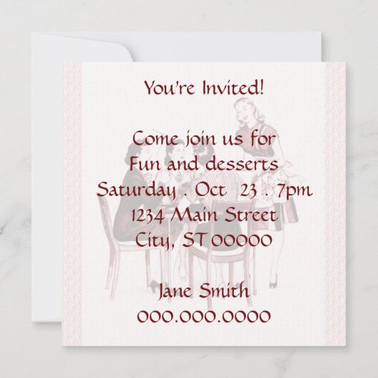 レトロ1940sガールズナイトアウト 招待状 (裏面)